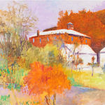 Wolf Kahn, Pale Purple Sky/Dark Purple Ground, 2016