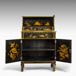 Coulborn antique Regency Black and Gilt Japanned Secretaire Side Cabinet
