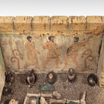 Coulborn antique carved cork grand tour Paestum tomb