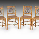 Set of Four Regency Faux Bamboo Side Chairs attributed to Tatham Bailey and Saunders