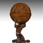 Coulborn antique 19th century Biedermeier Mahogany Globe-Form Work Table Globustisch