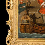 ENGLISH SCHOOL/CIRCLE OF HOGARTH – Satirical portrait of Robert Knight, Cashier of the South Sea Company, or ‘Lucifer’s New Row-Barge’