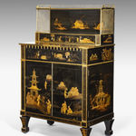 Coulborn antique Regency Black and Gilt Japanned Secretaire Side Cabinet