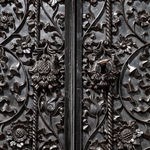 Pair Carved Ebony Cabinet on stand COROMANDEL COAST OR BATAVIA