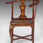 Chinese Export Red Lacquer Armchair