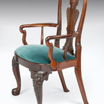 Coulborn antique 18th Century Chinese Export Carved Huang Huali Armchair