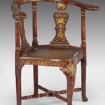 Chinese Export Red Lacquer Armchair