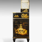 Coulborn antique Regency Black and Gilt Japanned Secretaire Side Cabinet