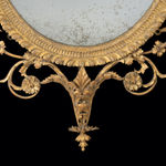Coulborn George III Carved Giltwood Oval Mirror after designs by Robert Adam