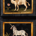 6844 17th Century Italian Ebony and Pietre Dure Table Cabinet