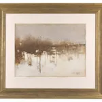 Arthur Melville ARSA RSW, Winter, Duddingston Loch, c.1885