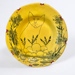 William Plumptre, Slip decorated plate with blue glaze