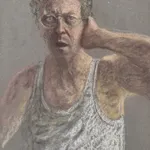 Avigdor Arikha, Self portrait in white vest, 1987