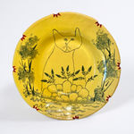 William Plumptre, Slip decorated plate with blue glaze
