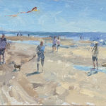 Sarah Manolescue ROI, Kites and Dogs, West Wittering