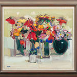 James Fullarton, Black Vase with Mixed Flowers