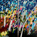 Rebecca Klementovich, Triptych Interior Life of Mt. Washington, 48 x 85