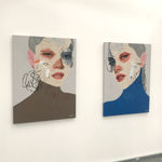 Preston Paperboy artist Fatale series Original painting on canvas girl & graffiti Turner Art Perspective Essex Art Gallery