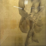 Gavin Mitchell, 100 Yen, Artwork, Box frame, Gold, Leaf, Turner Art Perspective, Essex Chelmsford Art Gallery