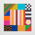 Limited edition silkscreen print by Iconic British Pop artist, Sir Peter Blake, A Rose Is A Rose Is A Rose, Blackpool, 2017 featuring a series of three different depictions of a rose and in different styles. Turner Art Perspective, Essex Gallery.