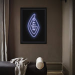 Lauren Baker, Women Magic (White Lavendar), 2021, limited edition neon screen print with diamond dust. Contemporary purple neon typographic artwork exploring human connection and femininity - Available now through Turner Art Perspective, Essex Gallery.