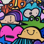 Cartoon street art style painting details