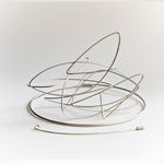 Conceptual brooch and pendant – geometric poetry - in recycled silver by conceptual jewellery artist Ute Decker