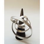 Sculptural statement ring – curling crest of a wave large – 100% recycled silver by contemporary jewellery artist Ute Decker