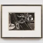 a drawing of a tabletop still life