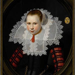 Attributed to Salomon Mesdach (d. before 1644), Four unknown siblings with their dog, Painted 1627