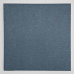 Oil on canvas blue painting with intricate black patterned lines.