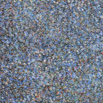 Detail of Acrylic and mixed media on canvas in an abstract expressionist mode of thousands of multicolored, primarily blue, small rings creating a sense of cosmic depth