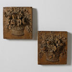 Pair Of 18th Century Carved Walnut Profile Heads ( sold )