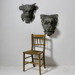 Pair Of 18th Century Carved Walnut Profile Heads ( sold )