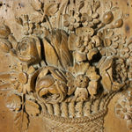 Pair Of 18th Century Carved Walnut Profile Heads ( sold )