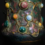 Amphora, Gres Bijou Series Butterflies & Spiderwebs Semiramis Vase, 1904-1906