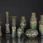 Amphora, Gres Bijou Series Butterflies & Spiderwebs Semiramis Vase, 1904-1906