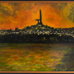 Nigel Brown, One Tree Hill Across the Manukau Orange Version 1973, 1973