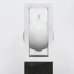 Claudia Comte, Turn and Slip 60, orange black sparks, 2021