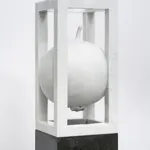 Claudia Comte, Turn and Slip 60, orange black sparks, 2021