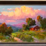 Ovanes Berberian, Sunset by the Pond, 2022