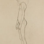 Gustav Klimt, Two Studies for a Female Semi-Nude in Recumbent Position, Toward the Left, 1964