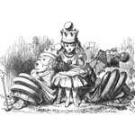 John Tenniel, In another moment both Queens were fast asleep, and snoring aloud...