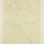 Gustav Klimt, Two Studies for a Female Semi-Nude in Recumbent Position, Toward the Left, 1964