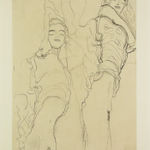 Gustav Klimt, Two Studies for a Female Semi-Nude in Recumbent Position, Toward the Left, 1964