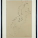Gustav Klimt, Two Studies for a Female Semi-Nude in Recumbent Position, Toward the Left, 1964