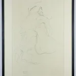 Gustav Klimt, Two Studies for a Female Semi-Nude in Recumbent Position, Toward the Left, 1964