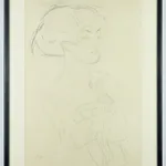 Gustav Klimt, Two Studies for a Female Semi-Nude in Recumbent Position, Toward the Left, 1964