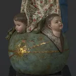 Frame with Painting and Mirror