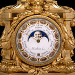 Joseph Coteau, A Louis XVI lyre clock by Jacques-Thomas Bréant, enamel work by Joseph Coteau, Paris date 1775-80